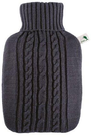 Steuber Wärmflasche Strick 1,8l anthrazit 33 x 20 cm für Erwachsene