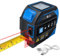 Fitdays Mètre Laser 3-en-1 avec Ligne Croisée | 40m Laser + 5m Ruban AutoBloc | Grand Écran LCD (m/ft/in) & Calculs Surface/Volume | Bricolage, BTP, Professionnels(ZB-4in1-Bleu)