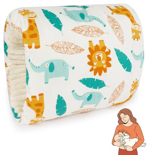 Aolso Stillkissen, Ministillkissen Baby Arm-Stillkissen Arm Kissen, Gemütliches Wiegen-Armkissen, Baby-Still-Kopfstützkissen für unterwegs Stillmuff Reisestillkissen (Weißkitz-Elefant)