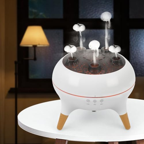 Quallen-Ätherisches Öl Diffusor, 250 ml Aroma Diffusor mit 4/8-Stunden-Timer, 7 Farben Licht, 2 Sprühmodelle und Fernbedienung, Quallen-Luftbefeuchter für Zuhause, Büro, Schlafzimmer