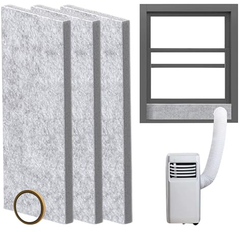 Renchey Kit de Ventilation Fenêtre pour Climatiseur Mobile,Panneaux Latéraux De Climatiseur | Kit d'Étanchéité pour Installation Horizontale ou Verticale Chambre Salon Cuisine Garage Cave Maison