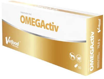 Vetfood OMEGActiv | 60 Kapseln | Ergänzungsfuttermittel für Hunde & Katzen | EPA & DHA