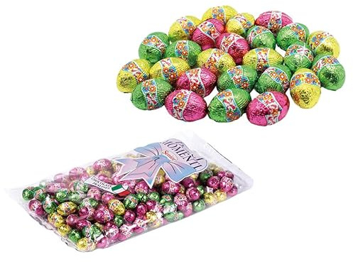 SORINI Mini-Schokoladeneier, Bunt Foliert, Kleine Pralineneier im Großbeutel, 1 kg