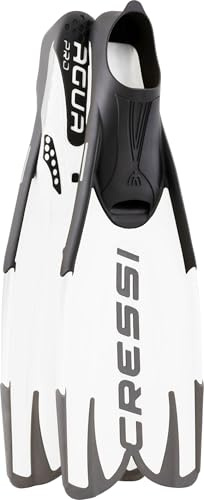 Cressi Agua Pro Schwimmflossen für Erwachsene, Tauchflossen, Vollfußflossen | Kraftvoller Vortrieb mit wenig Beinarbeit, barfuß & mit Neoprensocken, für Tauchschulen & Verleih, für Schwimmen & Tauchen