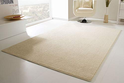 Steffensmeier Kurzflor Teppich Cambridge, Wohnzimmer, Schlafzimmer, in Beige, Größe: 140x200 cm