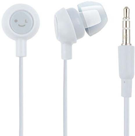 REY Auricular Universal Fruit Smiles para Smartphone, Reproductor de Música, MP3, MP4, Color Blanco