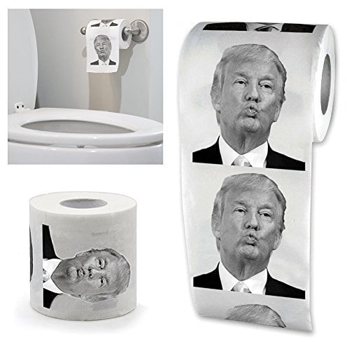 angju - Rouleau de papier toilette doux humoristique avec imprimé Donald Trump