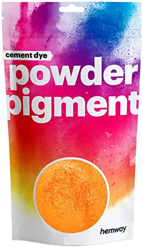 Hemway Cement Dye Powder Pigment Concrete Color Render Mortar Pointing Powdered Brick Toner Plaster - Metallic Tangerine Orange - 50g / 1.75oz