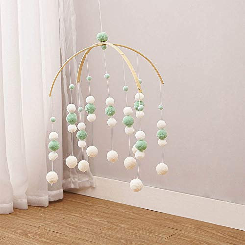 Moonvvin Baby Rasseln Mobile Holzperlen Windspiele Glocke Baby Spielzeug für Kinderzimmer Bett Hängen Zelt Decor Fotografie Requisiten Geschenke (Grün)