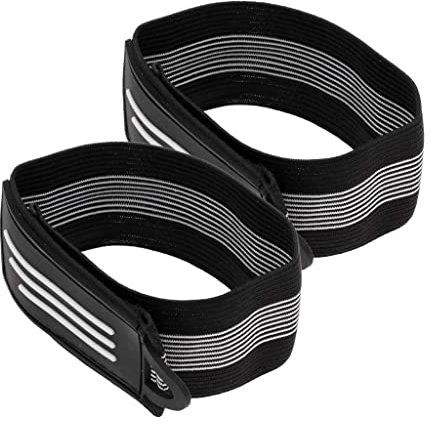 SM SunniMix Hosenband mit Klettverschluss - Radfahren Reflektorband Hosengummiband Beingummi Fahrrad Reflektoren Bänder für Herren Damen, Schwarz