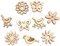 100stk Holz Wald Blumen Tiere Formen Pflanzen Scheiben Holzstücke Holzscheiben Holz Verzierung Charms Ornament Streudeko für Basteln DIY Handwerk Bemalen Färben