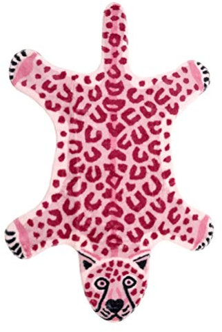 VORCOOL Leopard Teppich Teppich Polyester Tierform Kinder Spielen Teppich Personalisierte Badematte Schlafzimmer Teppich Kinderzimmer Dekor Geschenk für Wohnzimmer Spielzimmer