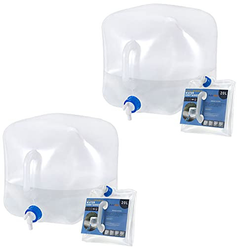 Recipiente de Agua Plegable RISEPRO 20L Paquete de 2 jarras de Almacenamiento de Agua sin BPA al Aire Libre Camping Senderismo Emergencia