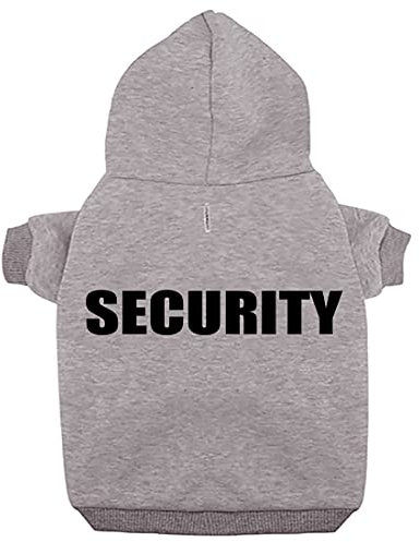 Izefia Hunde Kapuzenpulli Security Rdc Pet Bekleidung Hunde Shirt Wärmer Pullover Baumwoll Jackett Mantel Kleiner Hund Mittlerer Hund Grau 4XL