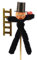 RiloStore 24 STK Dekostecker Schornsteinfeger Glücksbringer Chenille Draht schwarz Silvesterdeko Stecker Blumendeko Silvester Deko Tischdeko Figuren Gestecke Silvester Geschenke