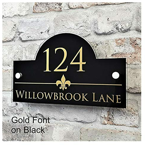 Anpassen Adress Plaketten & House Schilder Tür & Name Plates Hausnummer (Color : Gold, Size : 150x250mm)