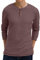 Sailwind Mens Long Sleeve T Shirt Henley Waffle Tops for Men Casual Sweatshirts(Vintage Brick Red, L)