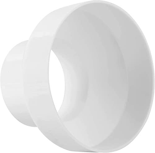 EVERMARKET Duct Reducer 6 to 4 inch Duct Adapter HAVC Pipe Connector for Inline Ventilation System (150mm to 100mm), White