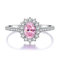 Bellitia Jewelry 925 Sterling Silber Damenring mit Padparadscha Saphir, Ovalschliff Modering mit Rosa Edelstein für Damen, Jubiläumsring Verlobungsring für Damen Schmuckset