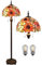 Kinbolas Stehlampe Tiffany Style 16 Zoll Retro Sonnenblume Buntglas Lampenschirm leselampe Vintage stehende lampe Boho Art Deko Schlafzimmer Wohnzimmer standleuchte- Pedal Switch(Color:A-3)