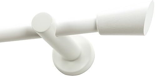 Garesa Gardinenstange Molis Ø 20mm, 1-läufig, Weiß lackiert I Stabile Vorhangstange ohne Ringe I Mit Endknopf Keil I Auch für mittelschwere Vorhänge I 230cm