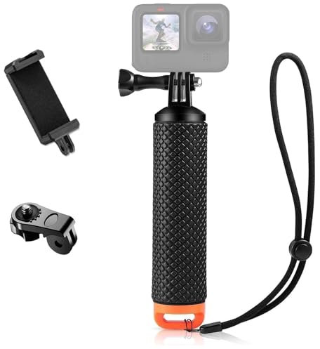 ShipeeKin Schwimmer Handgriff Action Cam Unterwasser Handgriff Einbeinstativ Floating Hand Grip Tauchen Stock mit Schraubenadapter für Handys, alle Gopro Serien Kameras, Fusion, Insta360, SJCAM usw.