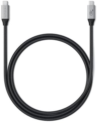 SATECHI Câble USB 4 Pro, Certifié USB-If, Charge De 240W, 8K@60Hz/4K@120Hz En Affichage Unique Ou 4K@60Hz En Double, Transfert De Données À 40Gb/S, Rétrocompatible Avec Appareils USB-C 2.0 (1,2M)