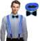 2 Stück Leuchtende Herren-LED-Hosenträger und Fliege, LED-Leucht-Hosenträger, für Musik Festival, Halloween-Kostümparty, Rave-Party, Weihnachten, Neon-leuchtendes dunkle Party Supplies für Party deko
