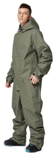Ski Anzug Männer Double-Board Furnier Einteiler Wasserdicht Winddicht Schneehose Snowboard Tragen Schnee Outfit Frauen Jacken, Army EN8, XL