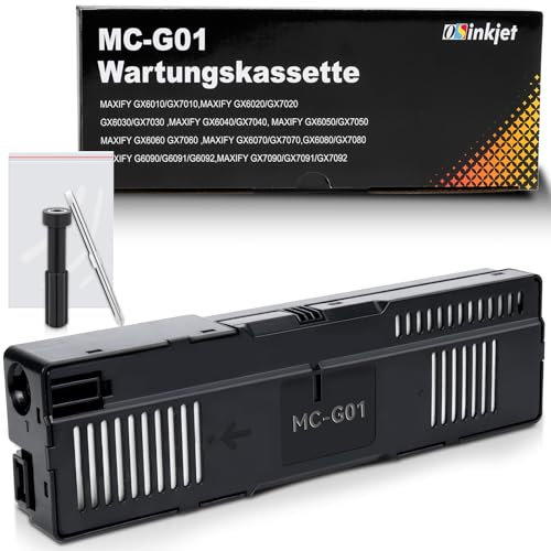 Osinkjet MC-G01 Wartungskassette Kompatibel mit Canon Maxify GX6050 GX7050, Wartungspatrone MC G01 für Maxify GX6010 GX7010 GX6020 GX7020 GX6030 GX7030 GX6040 GX7040 GX6060 GX7060 GX6070(#4628C001)