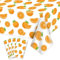 PTECDROTS 4Pcs Orange Party Tischtuch, Orange Tabelle deckt, rechteckige Orange Geburtstag Partyzubehör für Kinder Geburtstag Baby Dusche Sommer Obst Party, 130 x 220cm