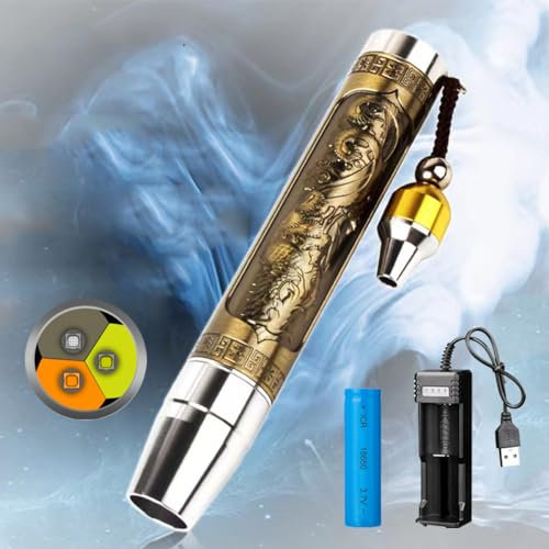 Three in One Rechargeable LEDs Expert Jade Appraisal Flashlight, Jewelry Appraisal Gemstones Diamond, White and Yellow Light and 365NM Ultraviolet Lamp.