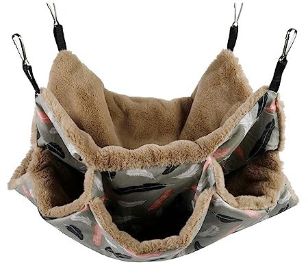 Teksome Kleintier-Hängematte | Frettchenbett mit dreischichtigem Design | Kleintierkäfig für Chinchilla, Papagei, Zuckergleiter, Frettchen, Hamster, Spielen und schlafen