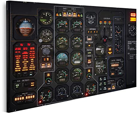 islandburner Prime Bild auf Leinwand Flugzeug Cockpit Anzeige Instrumente Bilder Wandbilder Poster