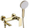 Rea Grifo de bañera VENETA GOLD Mezclador de bañera con ducha de latón para baño frío y caliente ajustable (dorado)