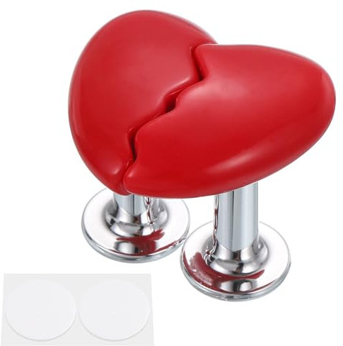 sourcing map Lot de 2 boutons poussoirs de toilettes en forme de cœur pour toilettes - Pièces de rechange pour femme - Long clou rouge