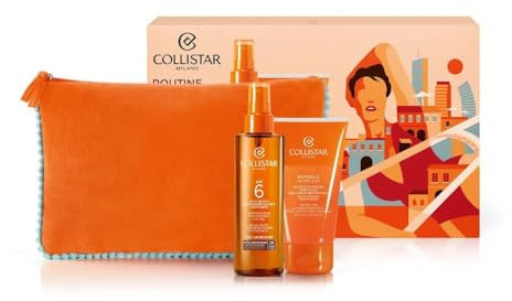 Collistar Cofanetto Solare Olio Solare Superabbronzante Idratante SPF 6 200 ml + in Regalo Doccia-Shampoo Doposole Idratante Restitutivo 150 ml + Pochette in materiale 100% riciclato