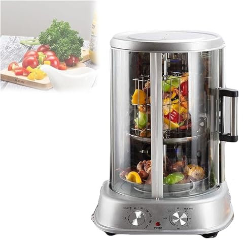 Horno Giratorio Vertical De Encimera Sin Humo, Máquina De Brochetas De Gran Capacidad Autogiratoria De 31 L, Asador De Acero Inoxidable De 1800 W, Barbacoa Brasileña Máquina De Barbacoa Turca