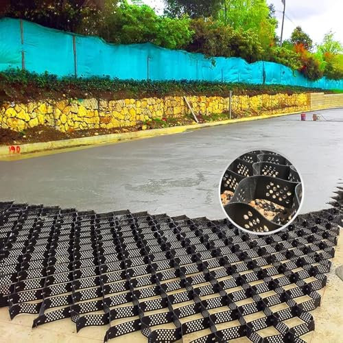 2 Tiefe Durchlässiges Bodengitter Für Pflastersteine Für Garagen-gehweg-parkplatz Bodenstabilisierungsgitterperfektes Kiesgitter Für Terrassen, Schuppen, Hänge, Einfahrten U(Size:5x9m (16.5x30ft))