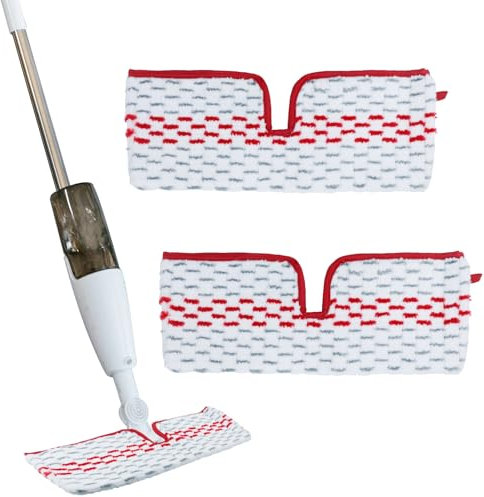 2 PCS Microfiber Refill Spray Mop Pads Compatible with O-Cedar ProMist MAX, Washable Reusable Mop Refills Pads Mop, Dual-Action Washable Flip Mop Pads Replacement for All Surface Floor Cleaning