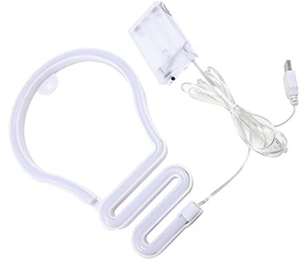 Yardenfun 1satz Neon Licht Design Form Einer Glühbirne Dekorative Nachtlampe Für Kinderzimmer Und Schlafzimmer Usb-betrieben Stilvolle Atmosphäre Ohne Batterien