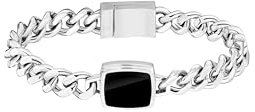 BOSS Jewelry Bracelet pour Homme Collection ODELL en Acier Inoxydable Avec Onyx Noir