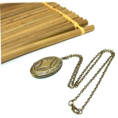 COSMEVIVI Collier Pendentif Fleur Sculptée Avec Étui Photo Collier Créatif Souvenir Bijoux Cadeau Anniversaire