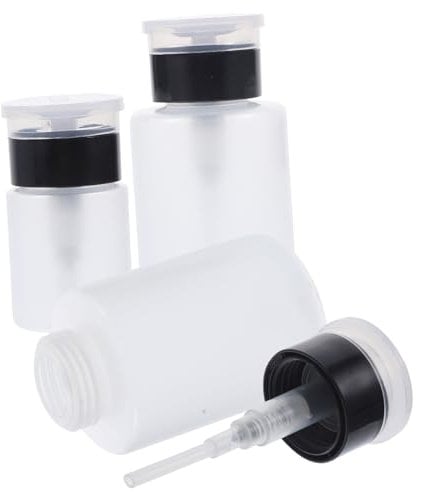 BELLIFFY 3pcs Refillable Pump Bottles for Nail Polish Remover Makeup Remover and Leakproof Design Wide Mouth for Easy Dispensing