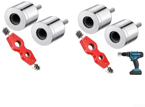 HEBEOT 6Pcs Full-Metal Copper Pipe Pipe Cleaner And Deburrer Cleaner Tube Cleaning Brush For Drill With Replaceable Brushes