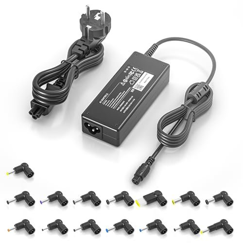 90W Universal Netzteil Laptop Ladekabel Ladegerät für ASUS Vivobook, Acer Chromebook Swift Aspire, Dell XPS, HP Pavilion, Lenovo Yoga, Samsung, Medion, Sony, Fujitsu mit 15 Adapterstecker