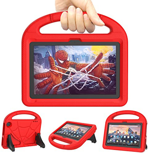 Kids Case for 7inch Tablets (Only 12th Gen, 2022 Release), Not Fits Samsung iPad TCL 7inch Tablets, Mansiruyi Lightweight EVA Case with Handle Stand for 7Tablets - Red