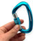 2-Pack 25KN Heavy Duty Carabiner Clips Aluminum D-Ring Screw Lock for Rock Climbing, Camping, and Outdoor Use (Blue)