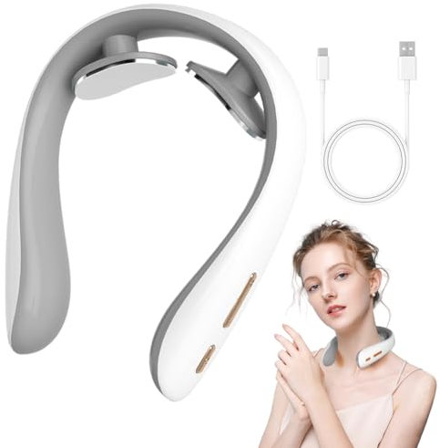 EMS Nackenmassagegerät mit Wärme, Massagegerät Nacken Massage Elektrische Nackenmassagegeräte, 5 Modi 16 Intensitätsstufen, Gegen Nackenschmerzen & Muskelverspannungen