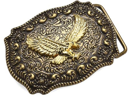 CHENNAN Herren Gürtelschnalle 40mm Gothic Totenkopf Gürtelschnalle Kuhkopf Gürtelschnalle Vintage falke gürtelschnalle Zinklegierung Gürtelschnallen Passend für 3,8 bis 4 cm Breite Gürtel